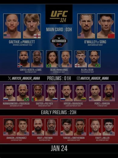 After Harrison announced his withdrawal last night, the fight card for UFC 324 was updated #UFC324 #ufc #reelsviralシ #viralreelsシ #mma | Knockout Code