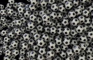 Dynamic 3D Animated Football Transitions with basic Soccer Balls appearing from side than exploding
