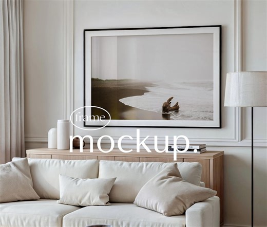 Frame Mockup: 3x2 Black Horizontal Frame (PSD & JPG), Elegant Interior Scene Mock Up - Etsy Australia
