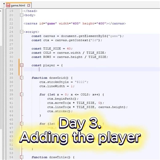 Day 3 — Adding the Player