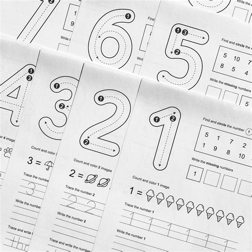1-10 Number Tracing Worksheet: Homeschool Printable (PDF) - Etsy Canada