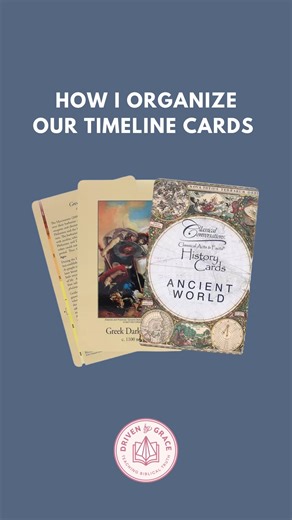 Driven By Grace® | Bible Studies + Homeschooling on Instagram: "Calling all Classical Conversations families! 📚 Here's a super simple way to organize your timeline cards! I purchased my card holder at Office Depot, but I found similar ones on Amazon for you. Comment "TIMELINE CARDS" for the link! Tap the 💗 if this was helpful & share with a CC Friend! #classicalconversations #classicalhomeschool"