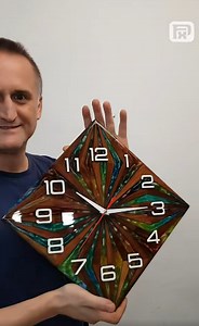 Another Resin & Wood Art Clock Flies to Its New Home