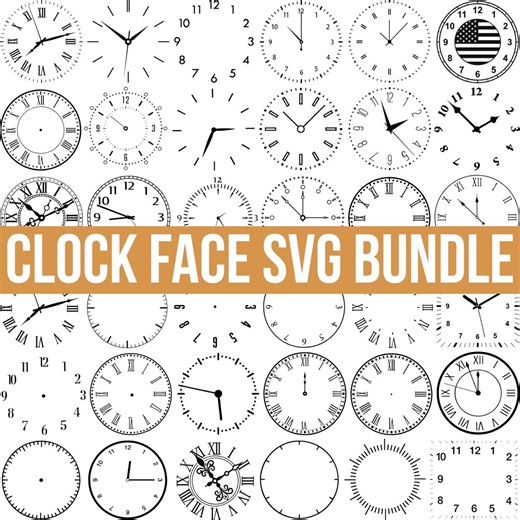 Clock Face Svg, Clock Svg, Clock Numbers Svg, Roman Numeral Clock, Clock Face Template, Clock Face Clipart, Cut for Files, Silhouette - Etsy