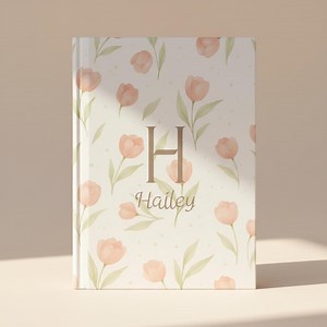 Personalized Floral Notebook, Custom Initial Hardcover Journal - Etsy