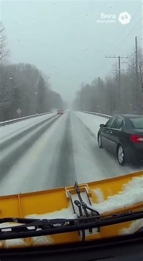 Car Slams Into Snow Plow — Winter Driving Stay Alert On Icy Roads