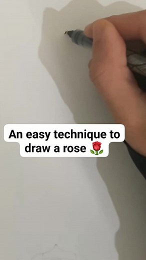 15M views · 435K reactions | An easy drawing of a rose for begginers! Subscribe for more! | Easy Drawings | Facebook