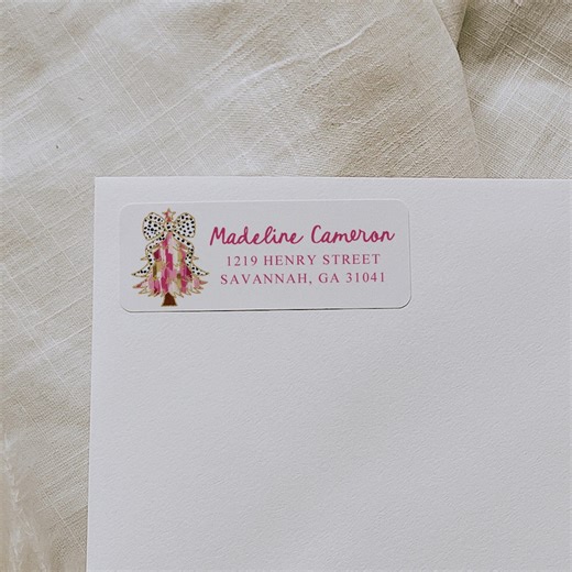 Christmas Return Address Labels, Printable Address Label Template, Holiday Mailing Labels, Address Stickers, Editable Custom Labels, Pink - Etsy