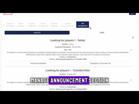 VOLLEYBALL - Club : How can I recruit effectively on StadiumPrime ?