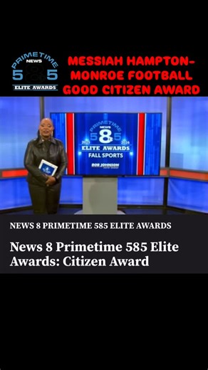 The Good Citizen Award is the highest award given to an athlete. Congratulations to Rochester City School District Senior, Messiah Hampton on earning this prestigious award. Tune in to News 8 WROC Rochester on Friday at 7pm to see the entire broadcast. @messiah2m @rcsdredjackets @goducks @oregonfootball | Primetime Ballers