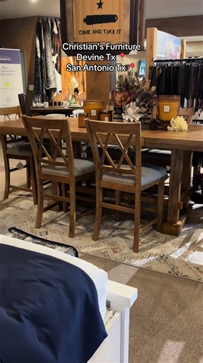 Elevate your dining space with this stunning counter-height dining set! Perfect for cozy family dinners or hosting friends, this rustic yet modern piece brings warmth and style to any home. The distressed finish and comfy cushioned stools are an absolute dream! 🤩✨🔥 #counterhight #rusticcharm #familytime #diningroomgoals #dreamhome