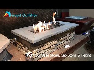 Custom Stone Fire Pit, Rectangle, 61x31