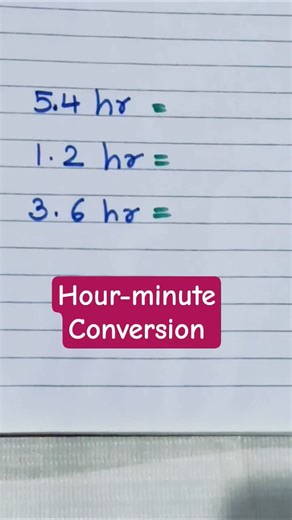 hour-minute conversion #conversion #hours #minutes #convert #maths #mathstricks #education #shorts