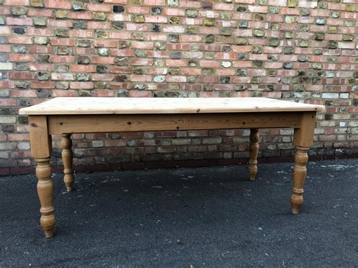 Solid Pine Rustic Vintage Large Farmhouse Dining Table - Etsy UK