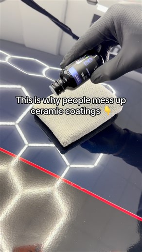 Love Detailing on Instagram: "First pass matters. If you don’t fully load the applicator, you’re asking for patchy coverage. Work small — around 2ft x 2ft sections — so you control flash time and avoid high spots. Most “coating failures” aren’t the product… they’re application mistakes. Save this if you’re coating your own car 🧠✨ #CarDetailing #CeramicCoating #DetailingTips #lovedetailing"