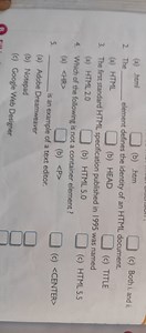 (a) html □ (b) htm2 The  element defines the identity of an H... | Filo