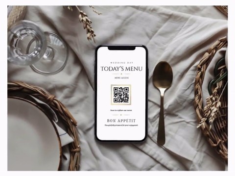 Digital Wedding Menu QR Code Sign Template Editable Canva Digital Menu Wedding Reception Sign Guest Scan to View Food Menu Contactless Invit - Etsy