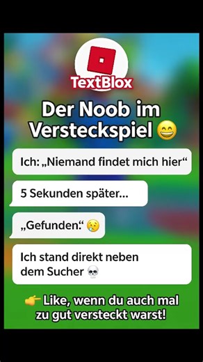 Der Noob im Versteckspiel 😅 | Roblox TextStory #TextBlox