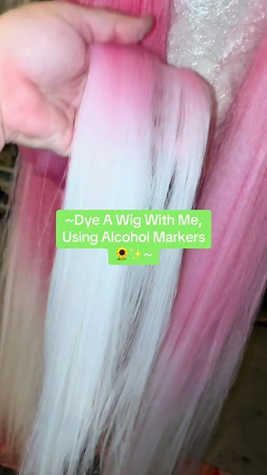 ~Small Tutorial On How I Used Alochol Markers To Dye This Wig 🌻🌸✨~ I hope this helps someone happy wig styling as always 💕 #wigcommission #wigstylist #wigtutorial #cosplaytutorial #wigmaker