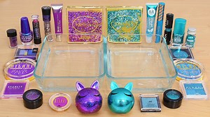 337K views · 7.9K reactions | Purple vs Teal - Mixing Makeup Eyeshadow Into Satisfying Slime ASMR Lena Slime - Relaxing Makeup Video. #love #slime | Lena Slime and Makeup ASMR | Facebook