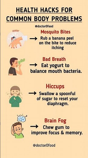 Health Hacks for Common Body Problems | Simple & Natural Remedies You Should Know #healthylifestyle