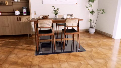 36" x 46" Chair Mat for Carpet - Office Chair Mat - Tempered Glass Floor Mat for Home/Office/Carpet Clear Computer Floor Mat - with 4 Anti-Slip Pads