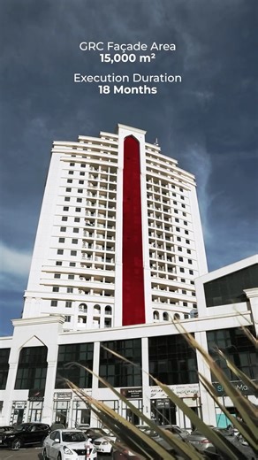 Eser Prekast GRC on Instagram: "The GRC façade works at Life Tower on Naz Naz Street have been successfully completed, covering 15,000 m² of GRC and delivered over an 18-month execution period with the contribution of 60 on-site workers, achieving a precise and fully realized façade system."