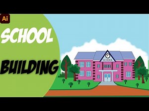 School Building Vector Design in Illustrator | Tesh Mastery | Adobe Illustrator | Graphics Design