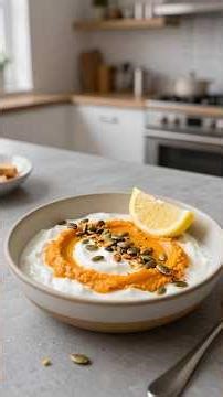 Ricetta Crema di Zucca e Cannella con Semi di Zucca Tostati e Yogurt Greco