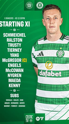 Celtic Football Club on Instagram: "📋 How we lineup for today’s Glasgow Derby #CELRAN | #CelticFC🍀"
