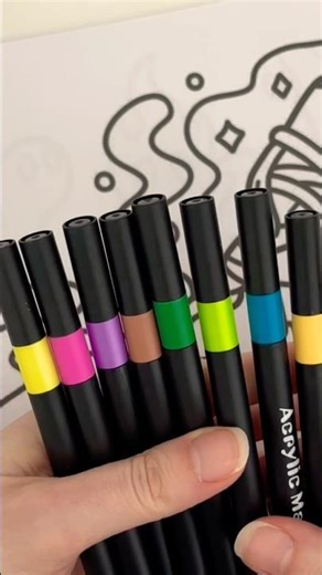 The Sound of Acrylic Markers 🖊️ So Satisfying #acrylicmarkers #clicking #coloringasmr