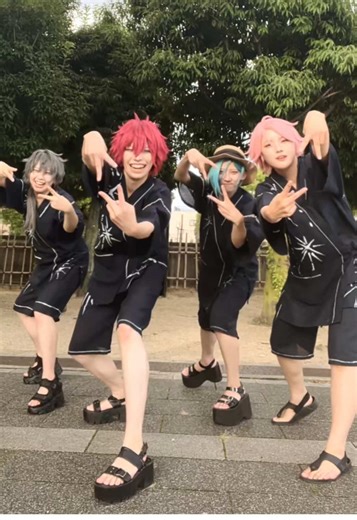 横揺れ縦画面Ｖｅｒ． 燐音@碧斗(あおと) HiMERU@不審 ニキ@れら こはく@ﾘﾑｾ/림세 #あんスタコスプレ #ensemblestarscosplay #偶像夢幻祭cos #クレビコスプレ #コスプレ