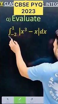 Q) Integration ∫ (- 2 to 1 ) |x³ -x|dx#cbse #maths #cbse2026 #cbse2024 #cbse #cbse