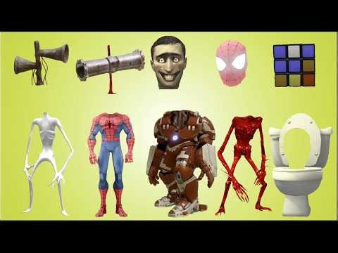 WRONG HEADS SIREN HEAD CAR, GREEN HOUSE HEAD, SCARY HOUSE, SIREN HEAD DOUBLE, SIREN HEAD THUNDERBOLT