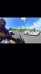 Motorcyclist's Close Call with Police Patrol