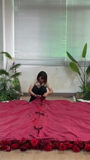 5D Scarlet Red Rose Rolling Flower Wall