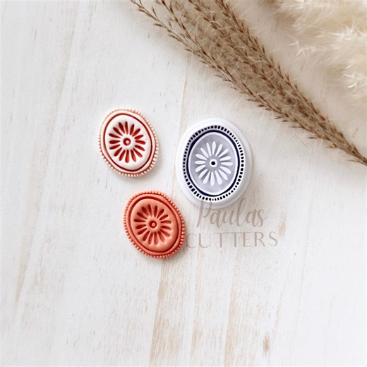 Boho Embossed Flower Polymer Clay Cutter | Imprint Clay Cutters | Polymer Clay Tool | Clay Earring Cutter | Boho Clay Cutter | Arch Cutter - Etsy