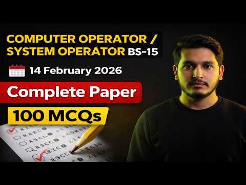 Computer Operator BS-15 2026 | PRA Written Test Complete Paper | 100 MCQs Explained