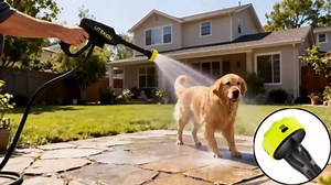 Portable Cordless Pressure Washer, Max 750PSI,2x5.0Ah Battery, 4 Adjustable Pressure Electric with 4.5Gal Tank 10FT Hose, 6-in-1 Nozzle for Car Washer,Patio,Camping