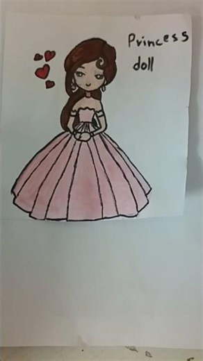 Barbie Doll Drawing 💖 | Watch Till the End#baribe #drawing #princessdoll