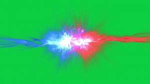 Download Blue and red superpower energy beams collision, clash animation effect on green screen background for free