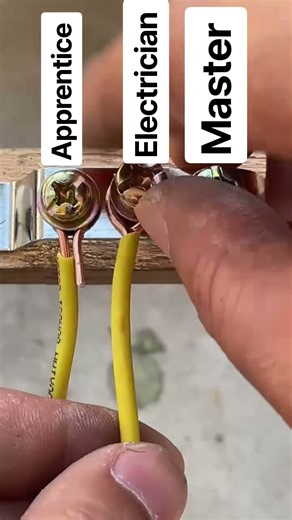 Apprentice vs. Master vs. Level 8 Electrician: How to Properly Wrap Wire Around a Screw! #shorts
