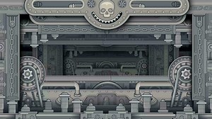 Cartoon skull, animation Mechanical Texture, dieselpunk