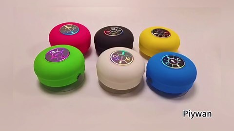 Mini Bluetooth Shower Speaker, Shower Speaker Bluetooth Waterproof, Durable Portable Waterproof Speaker for Shower HD Stereo Sound with Suction Cup/Led Light, for Bathroom, Party, Beach (Black)