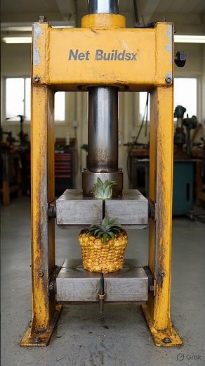 Hydraulic Press vs Real Pineapple 🍍 | Satisfying Industrial Crushing | Net Buildsx Experiment