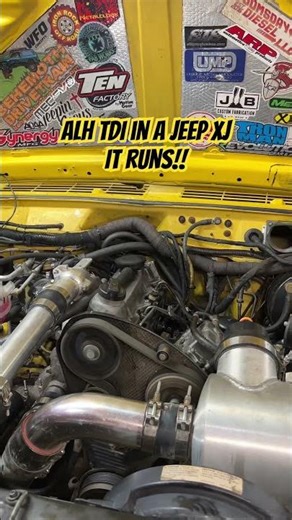 VW TDI in Jeep Cherokee XJ - it runs! ALH a diesel engine swap