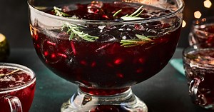 Pomegranate & rosemary non-alcoholic Christmas punch