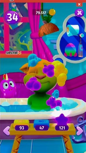 Talking Tom's Colorful Bubble Bath! 🧼🐈 #status #funny #games #usa #gaming #edit #gameplay