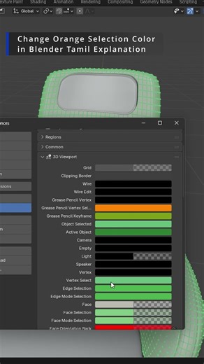 Change Orange Selection Colorin Blender Tamil Explanation