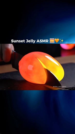 Sunset Jelly ASMR 🌅🧡✨.#asmr #asmrvideo #satisfying #relaxing #fruitcutting #asmrsounds #jellyasmr